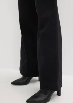 Pantalon large à pinces avec taille élastiquée