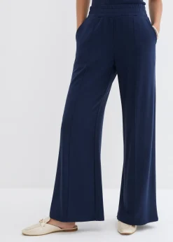 Pantalon large à pinces en jersey
