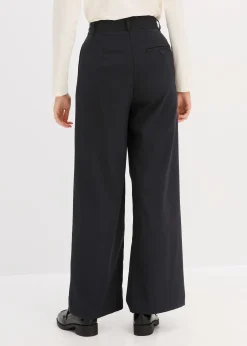 Pantalon large à pinces et fermeture croisée