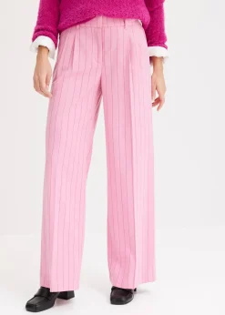 Pantalon large à pinces et rayures tennis