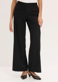 Pantalon large à pinces et taille élastiquée