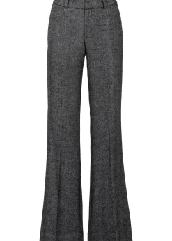 Pantalon large à pinces, taille courte