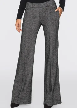 Pantalon large à pinces, taille courte