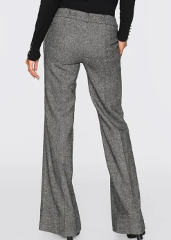 Pantalon large à pinces, taille courte