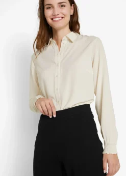Pantalon large à taille élastiquée