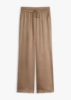 Pantalon large à taille élastiquée