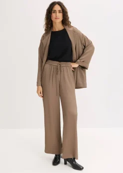 Pantalon large à taille élastiquée