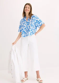 Pantalon large en coton extensible