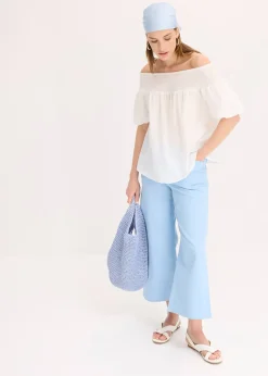 Pantalon large en coton extensible