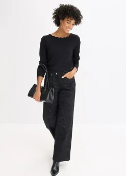 Pantalon large en coton extensible