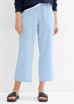 Pantalon large en gaze de coton
