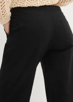 Pantalon large en lin et coton