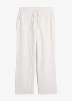 Pantalon large en lin et coton