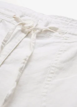 Pantalon large en lin et coton