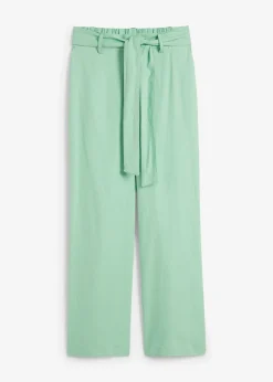 Pantalon large en lin mélangé