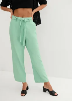 Pantalon large en lin mélangé