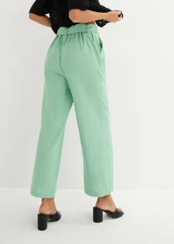 Pantalon large en lin mélangé