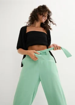 Pantalon large en lin mélangé