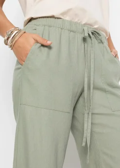 Pantalon large en lin mélangé