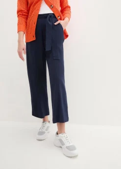 Pantalon large en lin mélangé