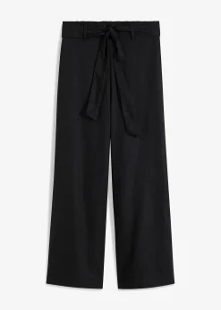 Pantalon large en lin mélangé