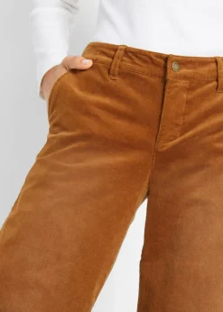 Pantalon large en velours côtelé extensible