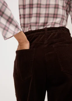 Pantalon large en velours côtelé avec ceinture à nouer