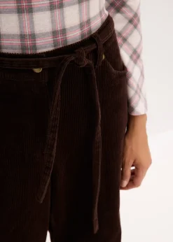 Pantalon large en velours côtelé avec ceinture à nouer
