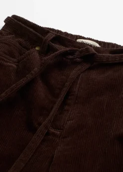 Pantalon large en velours côtelé avec ceinture à nouer