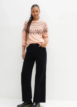 Pantalon large en velours côtelé