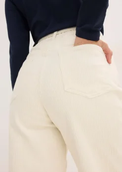 Pantalon large en velours côtelé avec ceinture à nouer