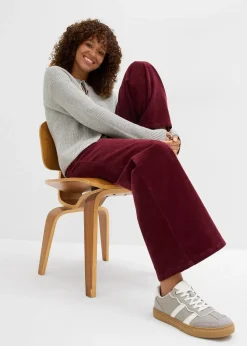 Pantalon large en velours côtelé