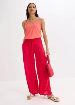 Pantalon large en viscose fine