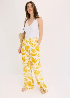 Pantalon large en viscose texturée