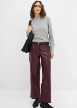 Pantalon large enduit