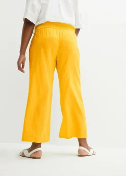 Pantalon large et léger à pinces en lin mélangé