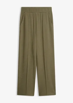 Pantalon élastiqué en interlock épais