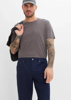 Pantalon loose et extensible à taille élastiquée, droit