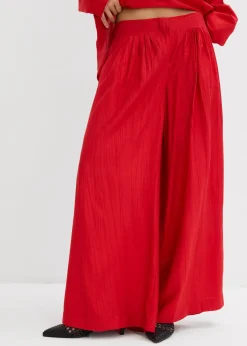 Pantalon palazzo en crépon de viscose mélangée