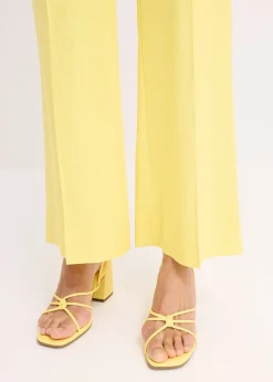 Pantalon palazzo en lin mélangé aérien