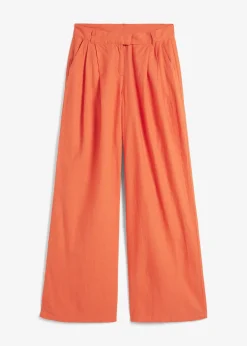 Pantalon palazzo en lin mélangé, coupe très large