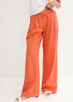 Pantalon palazzo en lin mélangé, coupe très large
