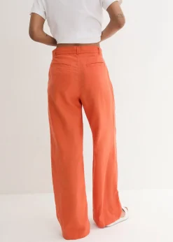 Pantalon palazzo en lin mélangé, coupe très large