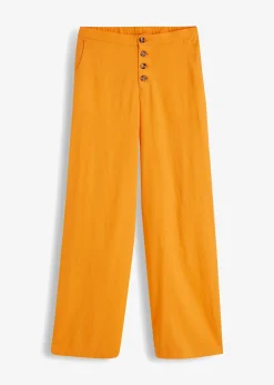 Pantalon palazzo en lin mélangé