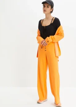 Pantalon palazzo en lin mélangé