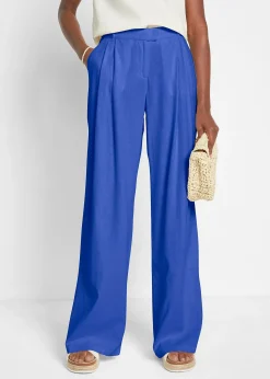 Pantalon palazzo en lin mélangé, coupe très large