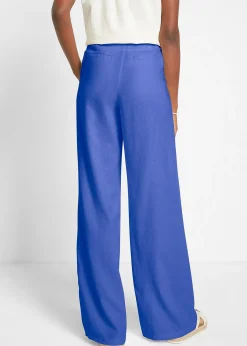 Pantalon palazzo en lin mélangé, coupe très large