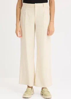 Pantalon palazzo en lin mélangé