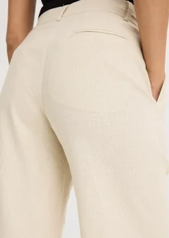 Pantalon palazzo en lin mélangé