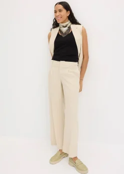 Pantalon palazzo en lin mélangé